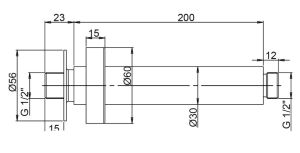 Потолочный кронштейн для верхнего душа Paini 50PJ744T620BIMT 20см матовое золото