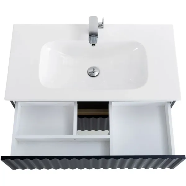 Тумба под раковину ArtMax Elegant AM-ELEGANT-900-2C-SO-GM-LED 90 см серый матовый