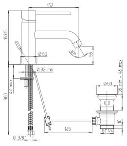 Смеситель для раковины Paini Cox 78PJ211LBL матовое золото