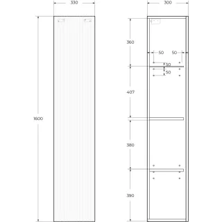 Шкаф BelBagno Uno UNO-1600-1A-SC-VO 33 см еловый матовый