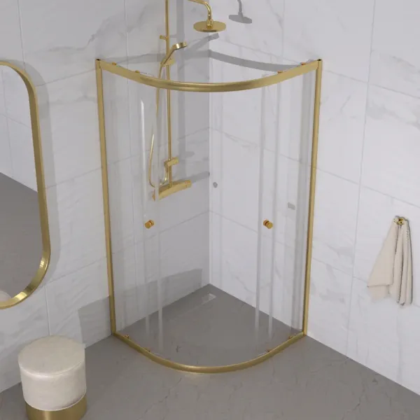 Душевой уголок Triton Альфа -Голд  Щ0000073922 90x90 см профиль золото стекло прозрачное