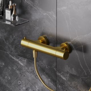 Смеситель для душа Paini Cox 78PJ511TH с термостатом матовое золото