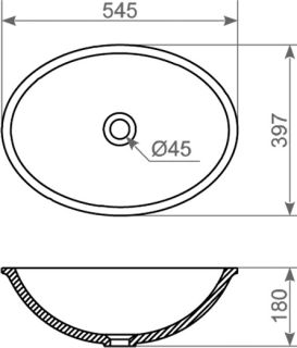 Раковина Montebianco Pietro Due 11023 55см белый Раковина Montebianco Pietro Due 11023 55см белый
