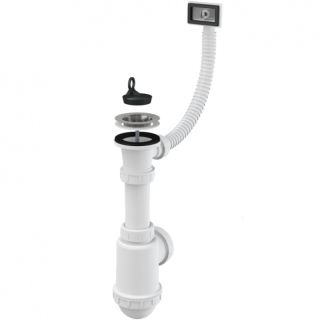 Сифон для мойки AlcaPlast с нержавеющей решеткой ?70 гофропереливом без штуцера A444-DN50/40 Сифон для мойки AlcaPlast с нержавеющей решеткой ?70 гофропереливом без штуцера A444-DN50/40