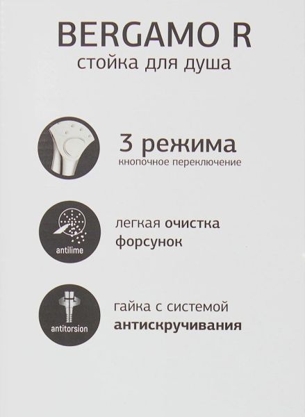 Душевой гарнитур Paini Bergamo R BRCR121L7R 70см хром