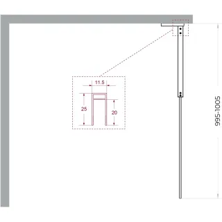 Душевая перегородка BelBagno Uno UNO-L-1-TB-100-GR-Cr 100 см профиль хром стекло графит