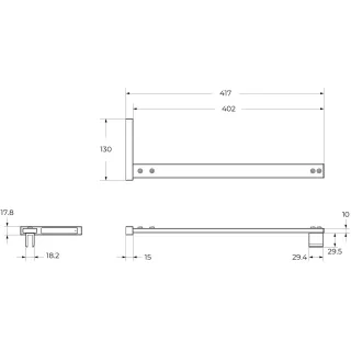 Душевая перегородка BelBagno Uno UNO-L-1-TB-100-GR-Cr 100 см профиль хром стекло графит