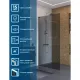 Душевая перегородка BelBagno Uno UNO-L-1-TB-100-GR-Cr 100 см профиль хром стекло графит
