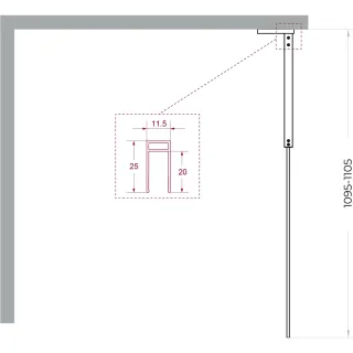 Душевая перегородка BelBagno Uno UNO-L-1-TB-110-GR-GM 110 см профиль оружейная сталь стекло графит