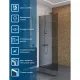 Душевая перегородка BelBagno Uno UNO-L-1-TB-80-GR-Cr 80 см профиль хром стекло графит