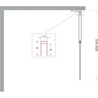 Душевая перегородка BelBagno Uno UNO-L-1-TB-90-FL-Cr 90 см профиль хром стекло рифлёное