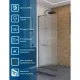 Душевая перегородка BelBagno Uno UNO-L-1-TB-90-FL-GM 90 см профиль оружейная сталь стекло рифлёное