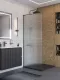 Душевая перегородка BelBagno Uno UNO-L-1-TB-90-FL-GM 90 см профиль оружейная сталь стекло рифлёное
