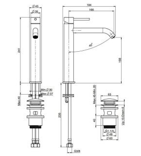 Смеситель для раковины Carlo Frattini Spillo Steel F3071LINOX нержавеющая сталь