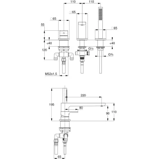 Смеситель на борт ванны Kludi Renon 424485375 белый матовый