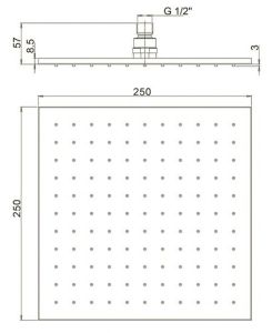Верхний душ Paini 50CR759Q25EA 25см хром