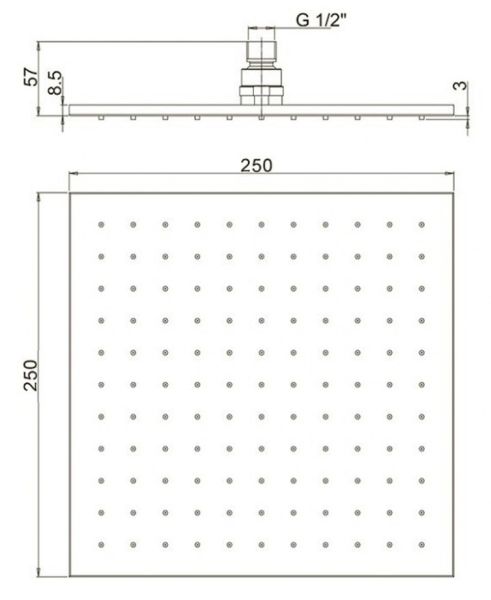 Верхний душ Paini 50CR759Q25EA 25см хром