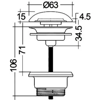 Донный клапан для раковины Kludi Rotexa 1047005-00 хром