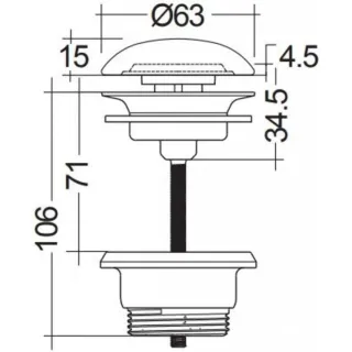 Донный клапан для раковины Kludi Rotexa 1047053-00 белый матовый
