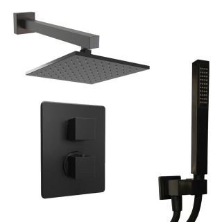 Душевой комплект Paini Grazia 21PZSET26911THSH с термостатом чёрный матовый