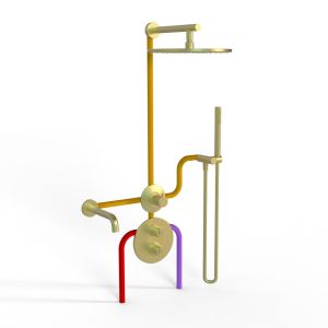 Душевой комплект Paini Cox 78PJSET36911THSHBATH с термостатом матовое золото