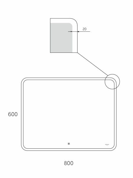 Зеркало Reflexion Blink RF6042BK с LED подсветкой и сенсорным 80х60