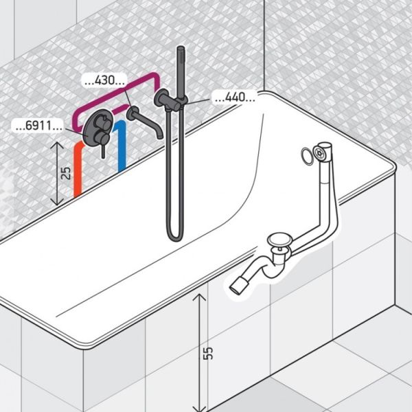Душевой комплект Paini Cox 78CRSET26911BATH с ручным душем хром