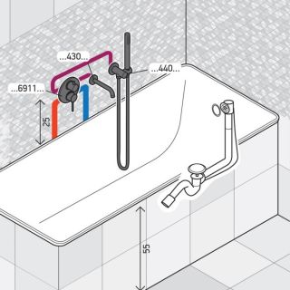 Душевой комплект Paini Cox 78PZSET26911BATH чёрный матовый