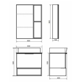 Comforty Зеркало-шкаф Штутгарт-60 дуб тёмно-коричневый