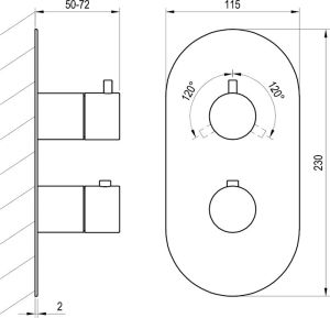 Смеситель для душа Ravak Espirit X070289 ES 067.20BLM.O3 ЧЕРНЫЙ МАТОВЫЙ