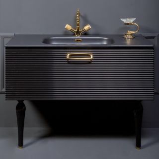 Раковина Armadi Art Vallessi 80см керамика антрацит глянец 838-080-B