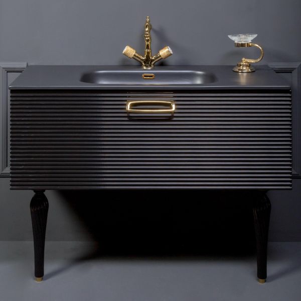 Раковина Armadi Art Vallessi 80см керамика антрацит глянец 838-080-B
