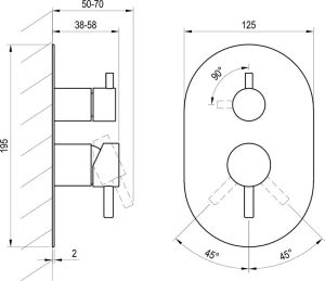 Смеситель для душа Ravak Espirit X070208 ES 065.00CR.O2 ХРОМ