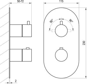 Смеситель для душа Ravak Espirit X070206 ES 063.00CR.O2 ХРОМ