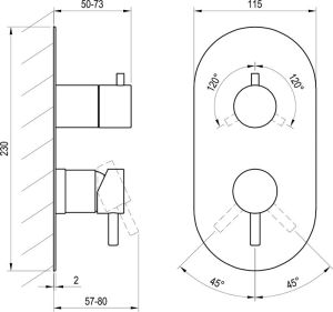 Смеситель для душа Ravak Espirit X070283 ES 063.20BLM.O3 ЧЕРНЫЙ МАТОВЫЙ
