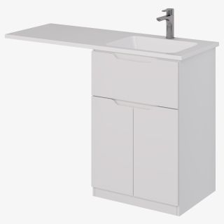 Тумба под раковину Dreja Vega 99.0450 для установки со стиральной машиной 60 см белый