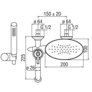 Смеситель Nobili Dubai DB00110GD для ванны с душем