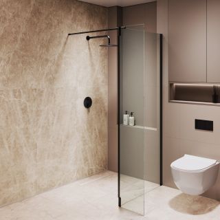 Душевая перегородка RGW WA-051B WA-010B + Z-071B 351005173-14 70 см профиль чёрный стекло прозрачное