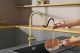 Смеситель для кухни AQUAme Cucina AQM9901BG с выдвижным изливом золото брашированное