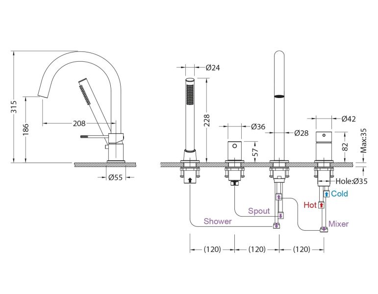 Смеситель на борт ванны Timo Saona 2320/00Y хром