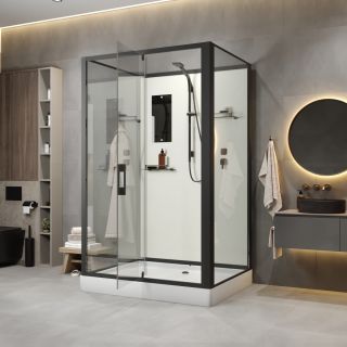 Душевая кабина Niagara Standart ST120/90/15Q/BL/BK 120x90 см профиль чёрный стекло прозрачное