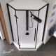Душевая кабина Ceruttispa АМИ (AMI) P 90x90 см профиль чёрный стекло прозрачное с узором