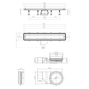 Душевой лоток Pestan Confluo Premium White Glass Line 850
