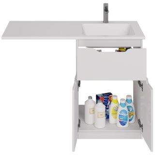 Тумба под раковину Dreja Vega 99.0450 для установки со стиральной машиной 60 см белый