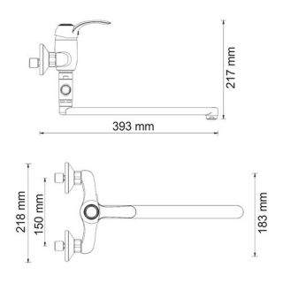 Wasserkraft Isar 1302L Смеситель для ванны с длинным изливом Wasserkraft Isar 1302L Смеситель для ванны с длинным изливом