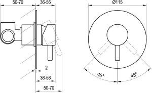 Смеситель для душа Ravak Espirit X070285 ES 062.20BLM.O1 ЧЕРНЫЙ МАТОВЫЙ