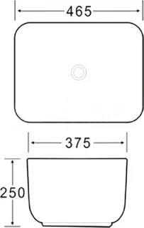Раковина SantiLine SL-1112BM голубая матовая  46.5 см