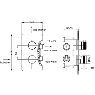 Встраиваемый смеситель для душа Boheme Cell 135-2-G 2-х проходной золото