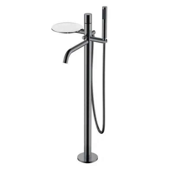 Напольный смеситель для ванны Boheme Stick Diamond 129-SGM оружейная сталь