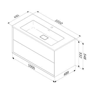 Тумба с раковиной Am.Pm Libre M60-FHX1002OF-WPC100SWM 100 см дуб миланский